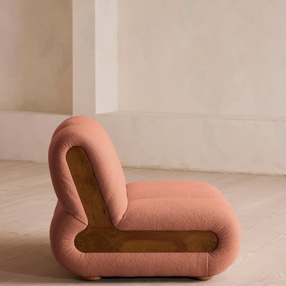 Noelle Modular Armchair - Textured Wool Boucle - Coral - UK - Images - Image 3