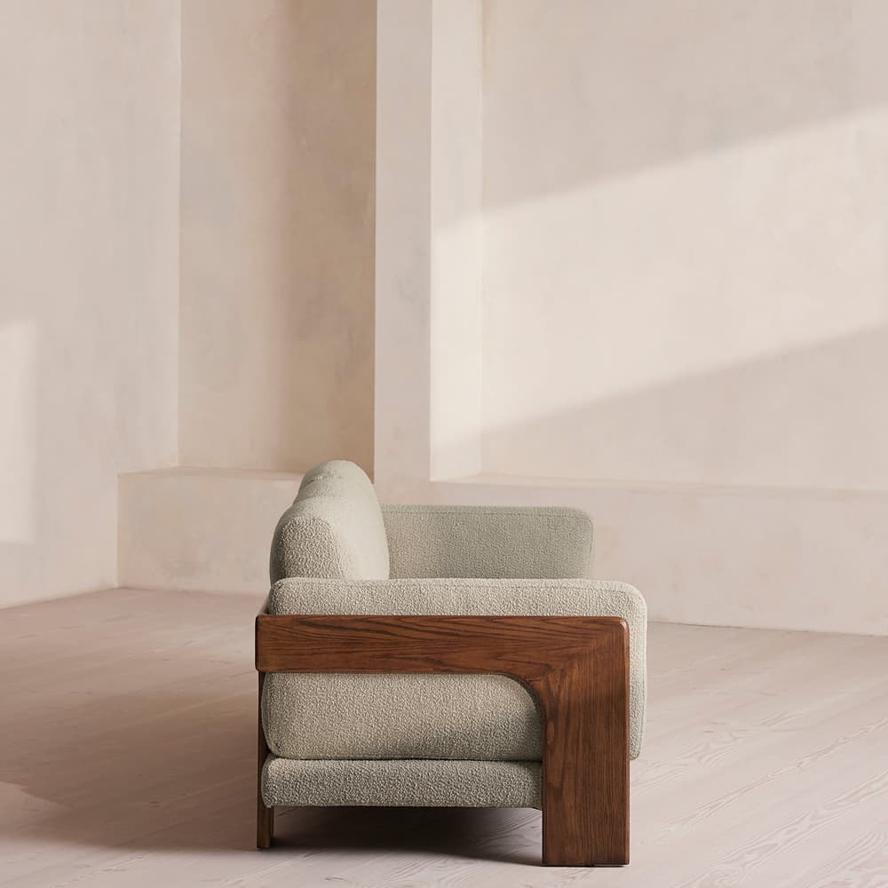 Marcia Three Seater Sofa - Textured Wool Boucle - Pistachio - Images - Image 3