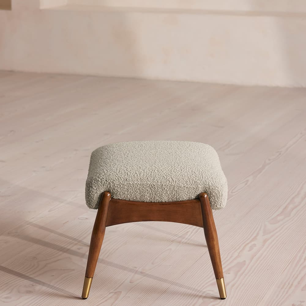 Theodore Footstool - Textured Wool Boucle - Pistachio - US - Images - Image 3