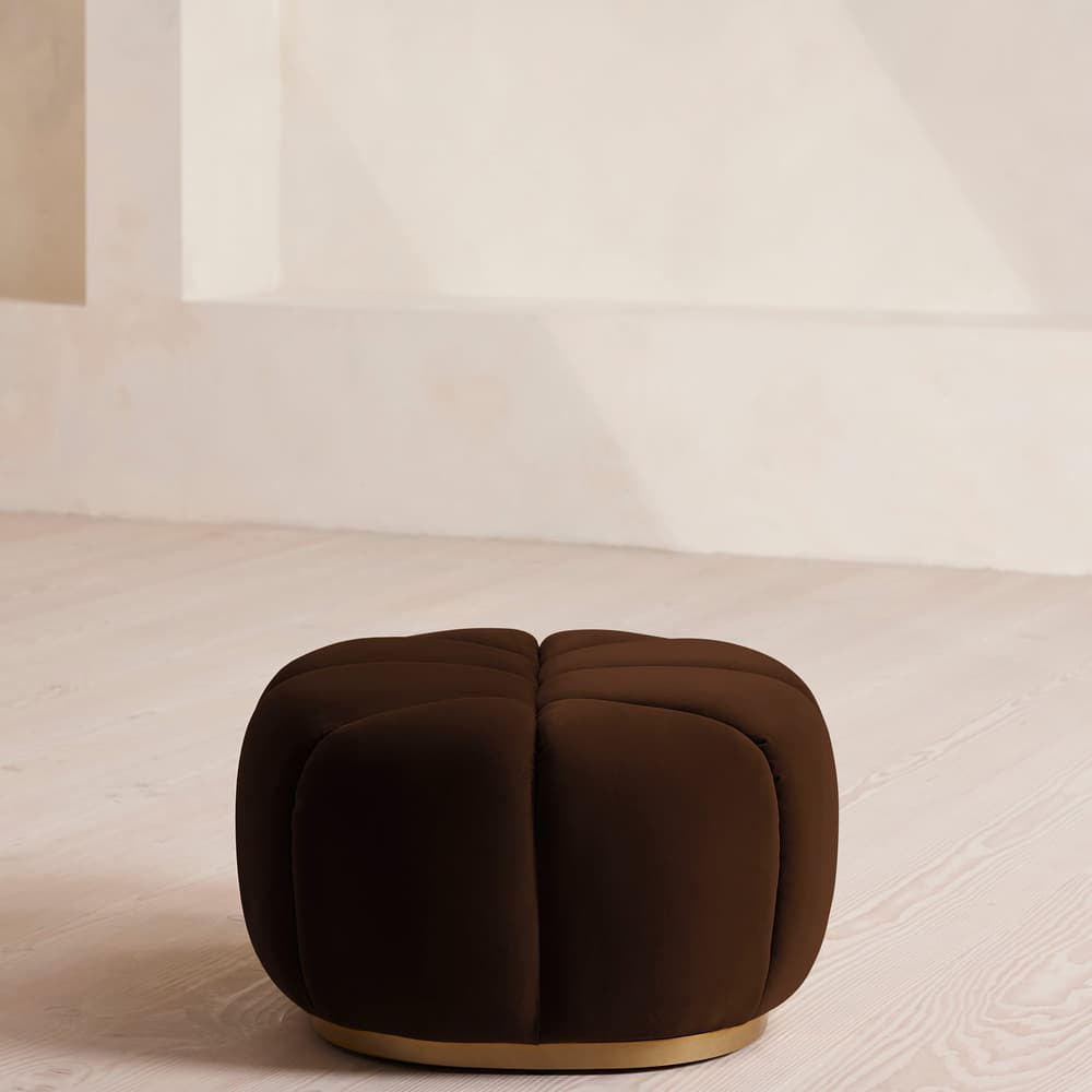 Garret Footstool - Velvet - Chocolate - Images - Image 3
