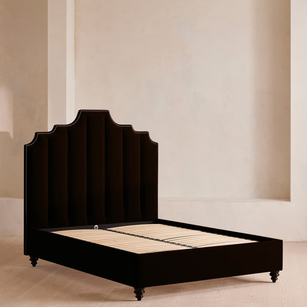 Gerrard Bed - Double - Velvet - Chocolate - Images - Image 3