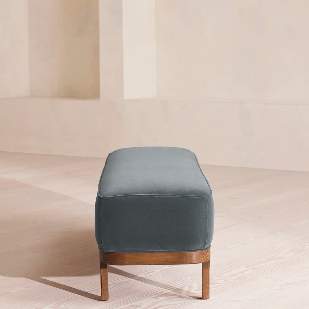 Belsa Bench - Velvet - Grey Blue - Images - Image 3