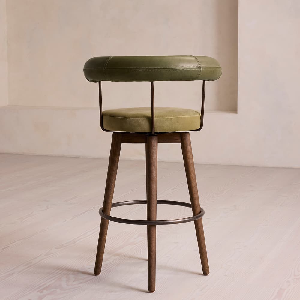 Calvert Barstool - Leather & Velvet - Images - Image 3