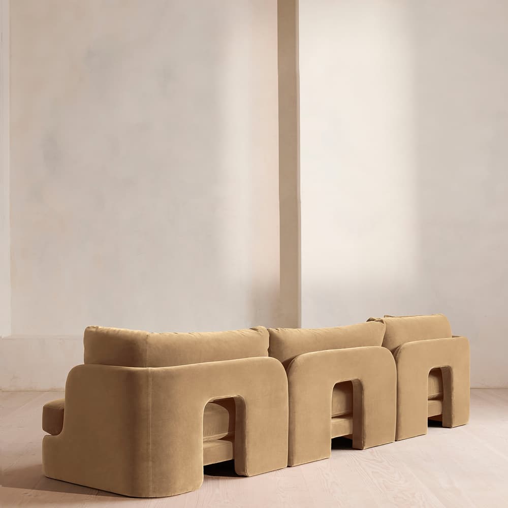 Odell Modular Sofa - Four Seater - Velvet - Camel - Images - Image 3