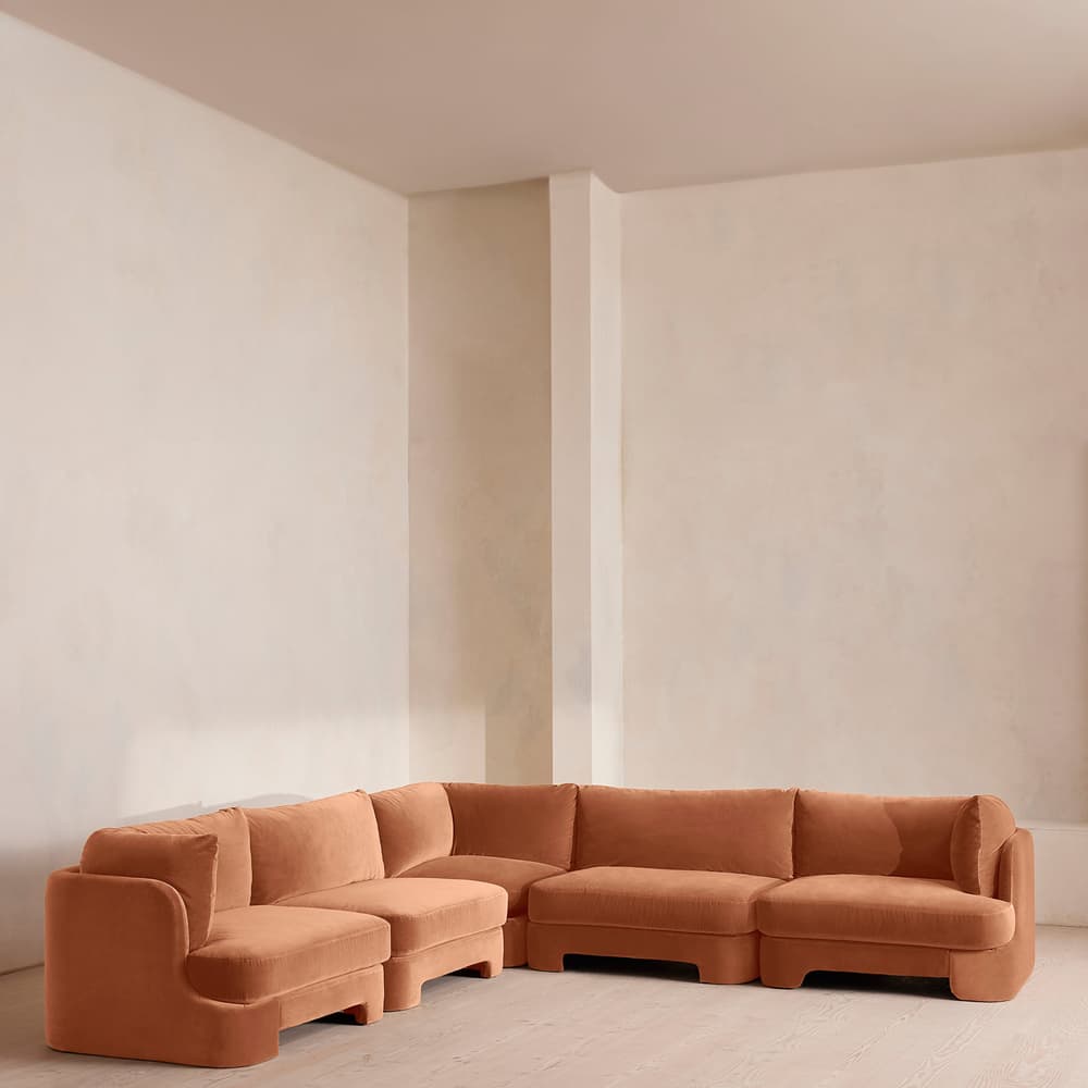 Odell Modular Sofa - Corner Sofa - Velvet - Antique Rose - Images - Image 3