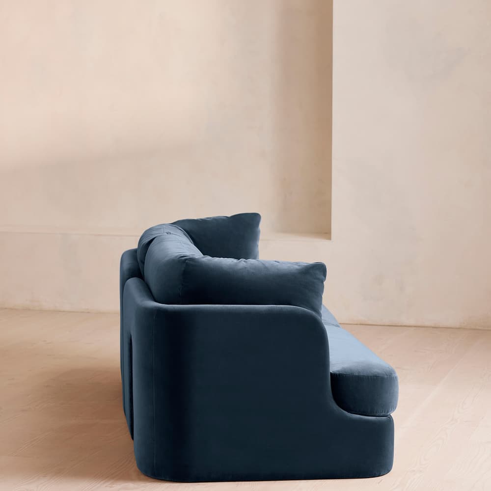 Odell Modular Sofa - Three Seater - Velvet - Royal Blue - Images - Image 3