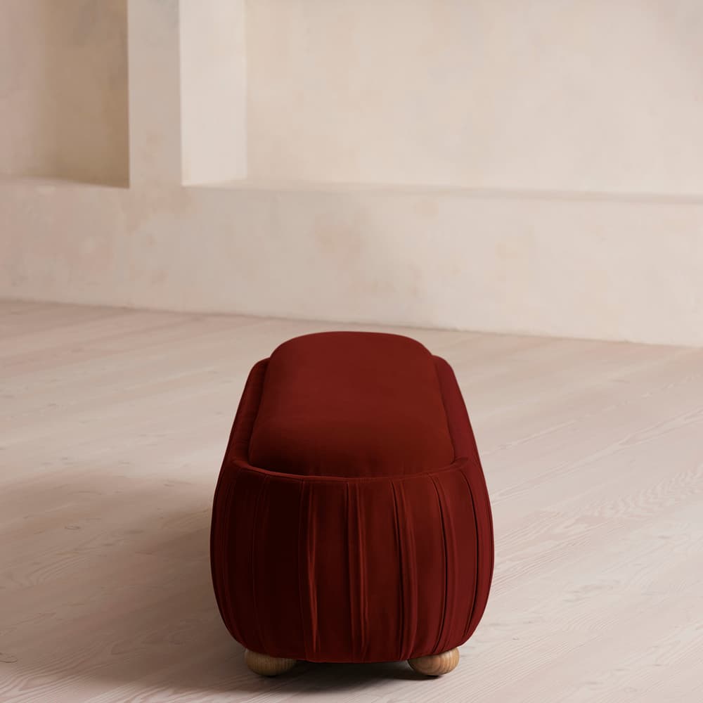 Vivienne Bench - Velvet - Rust - Images - Image 3