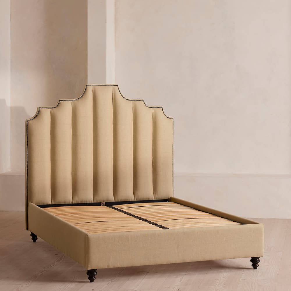 Gerrard Bed - Double - Linen - Wheat - Images - Image 3