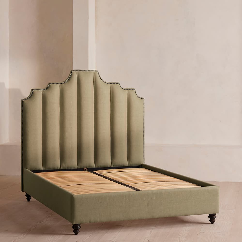 Gerrard Bed - Double - Linen - Sage - Images - Image 3