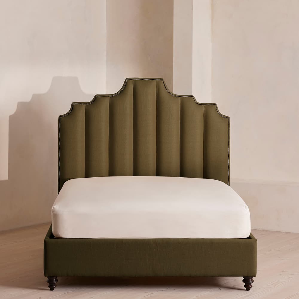 Gerrard Bed - Double - Linen - Olive - Listing - Image 3