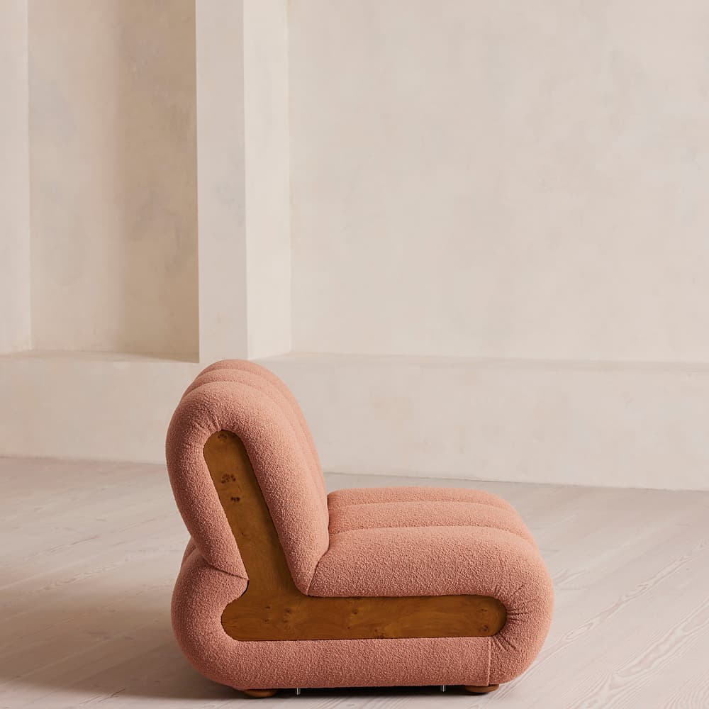 Noelle Sectional Sofa - Curved Module - Textured Wool Boucle - Coral - US - Image 3