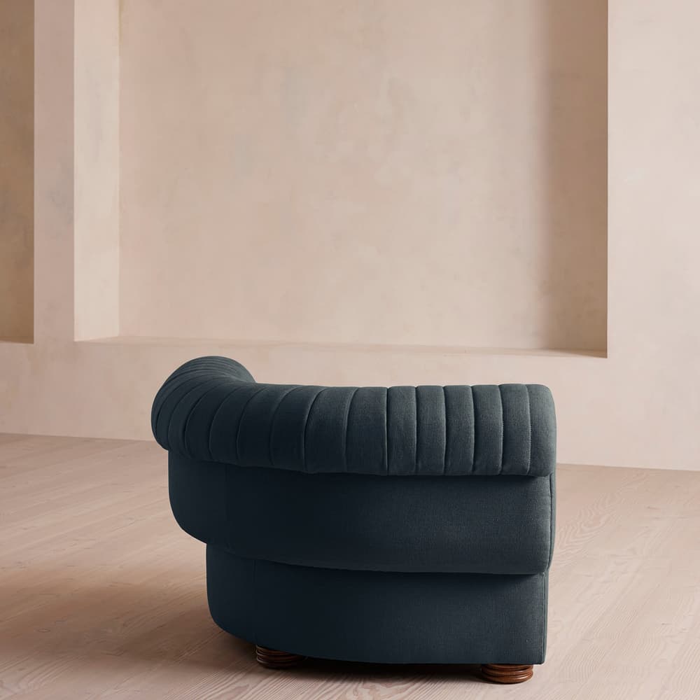 Rava Modular Sofa - Corner Module - Linen - Prussian Blue - Image 3