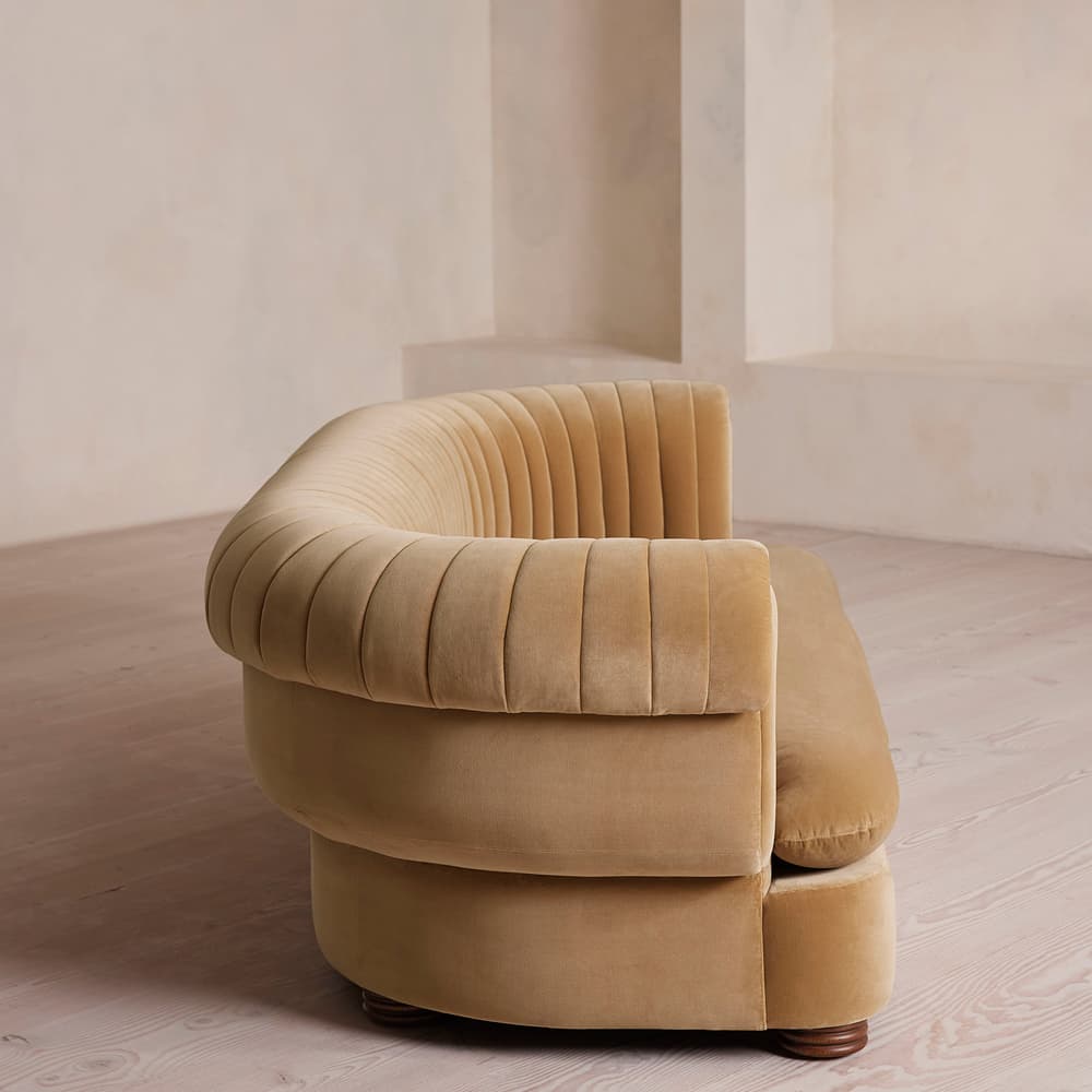 Rava Three Seater Sofa - Velvet - Camel - US - Images - Image 3