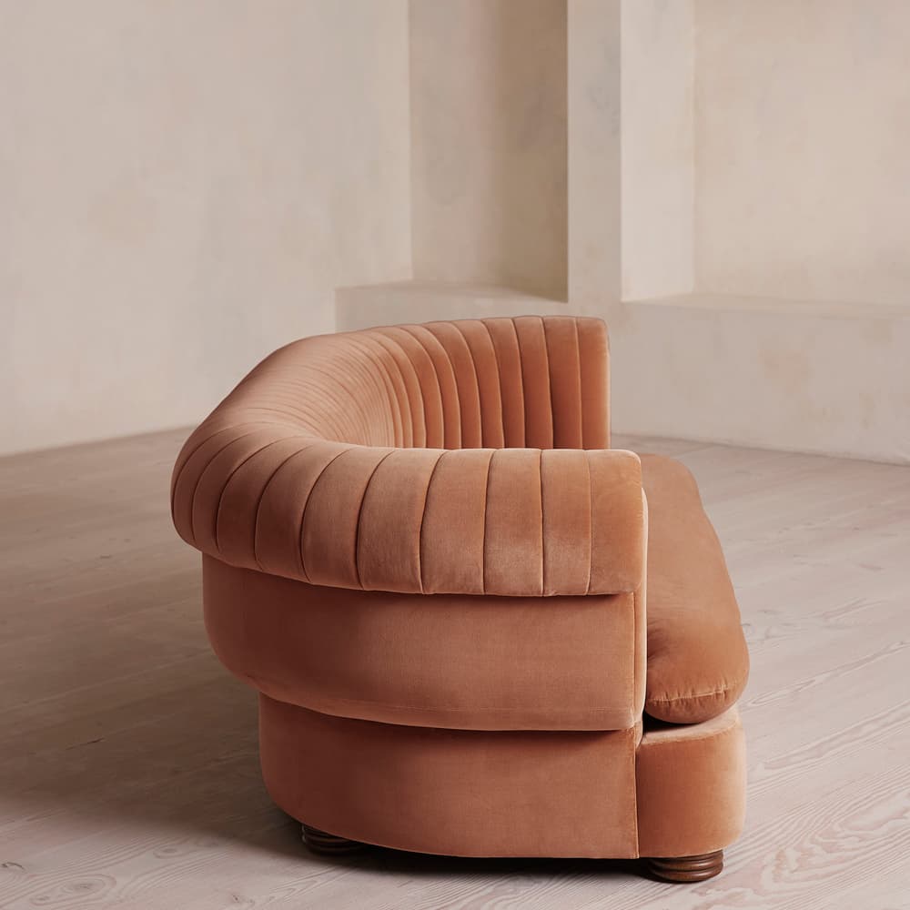 Rava Three Seater Sofa - Velvet - Antique Rose - Images - Image 3