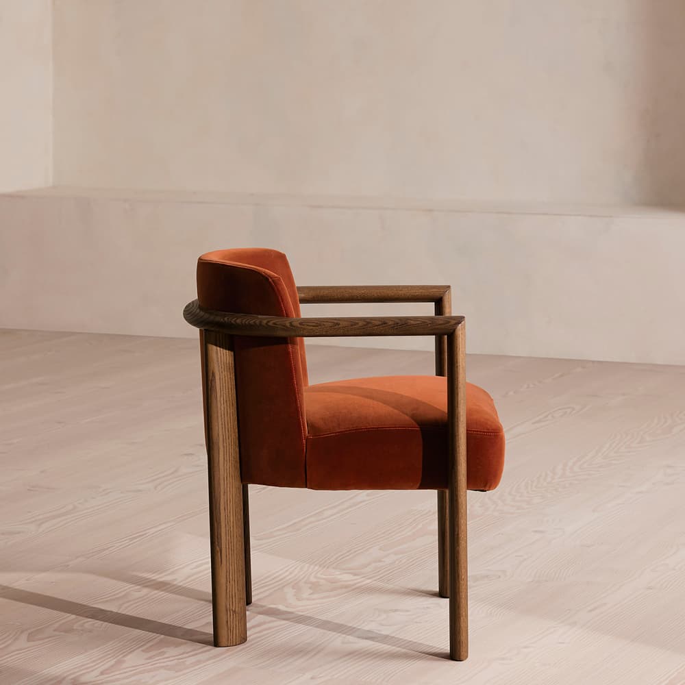 Aria Dining Chair - Velvet - Rust - Images - Image 3