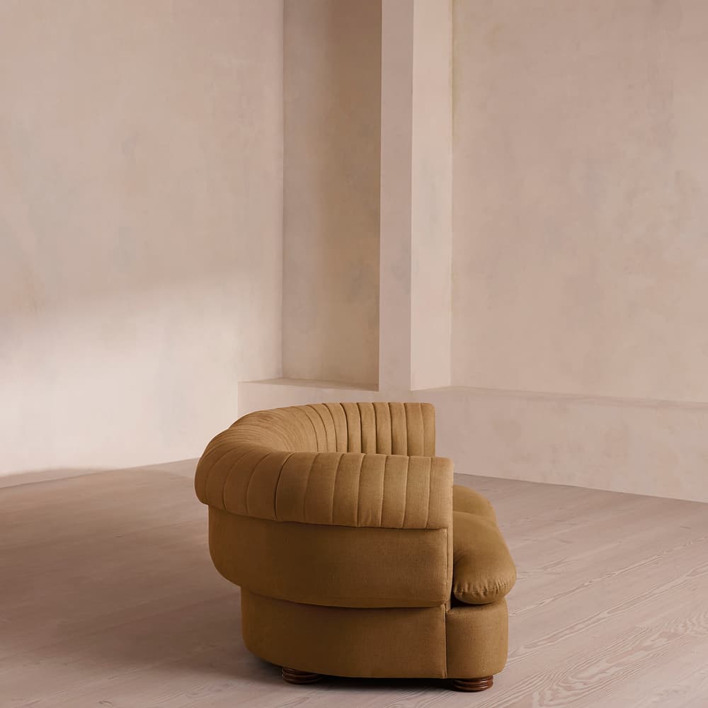 Rava Three Seater Sofa - Linen - Ochre - US - Images - Image 3