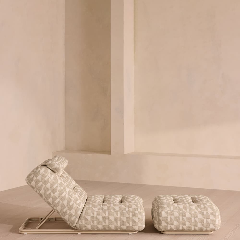 Celia Outdoor Sunlounger - Geometric - Natural - Listing - Image 3