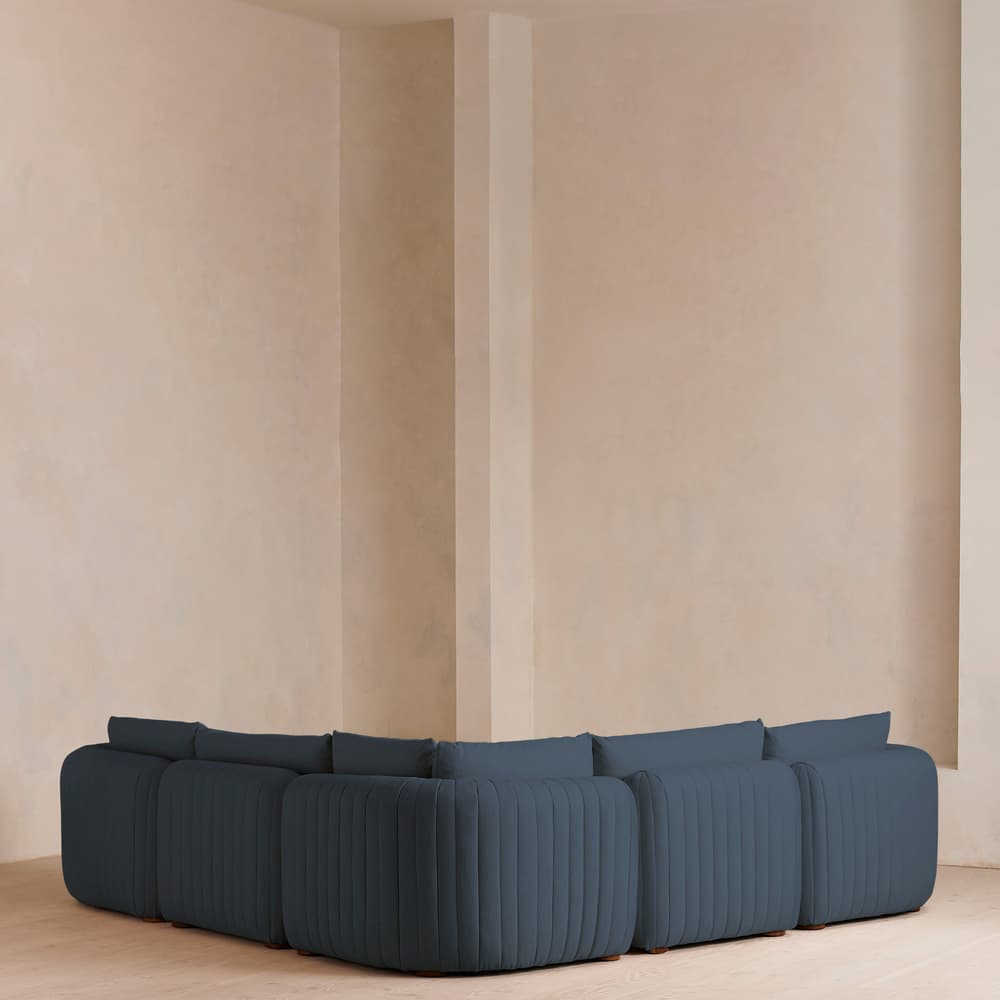 Vivienne Deeper Sit Sectional Sofa - Corner Sofa - Linen - Prussian Blue - US - Images - Image 3