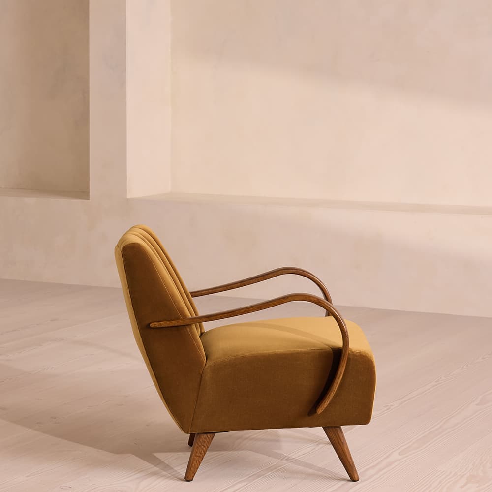 Evie Armchair - Velvet - Mustard - Images - Image 3