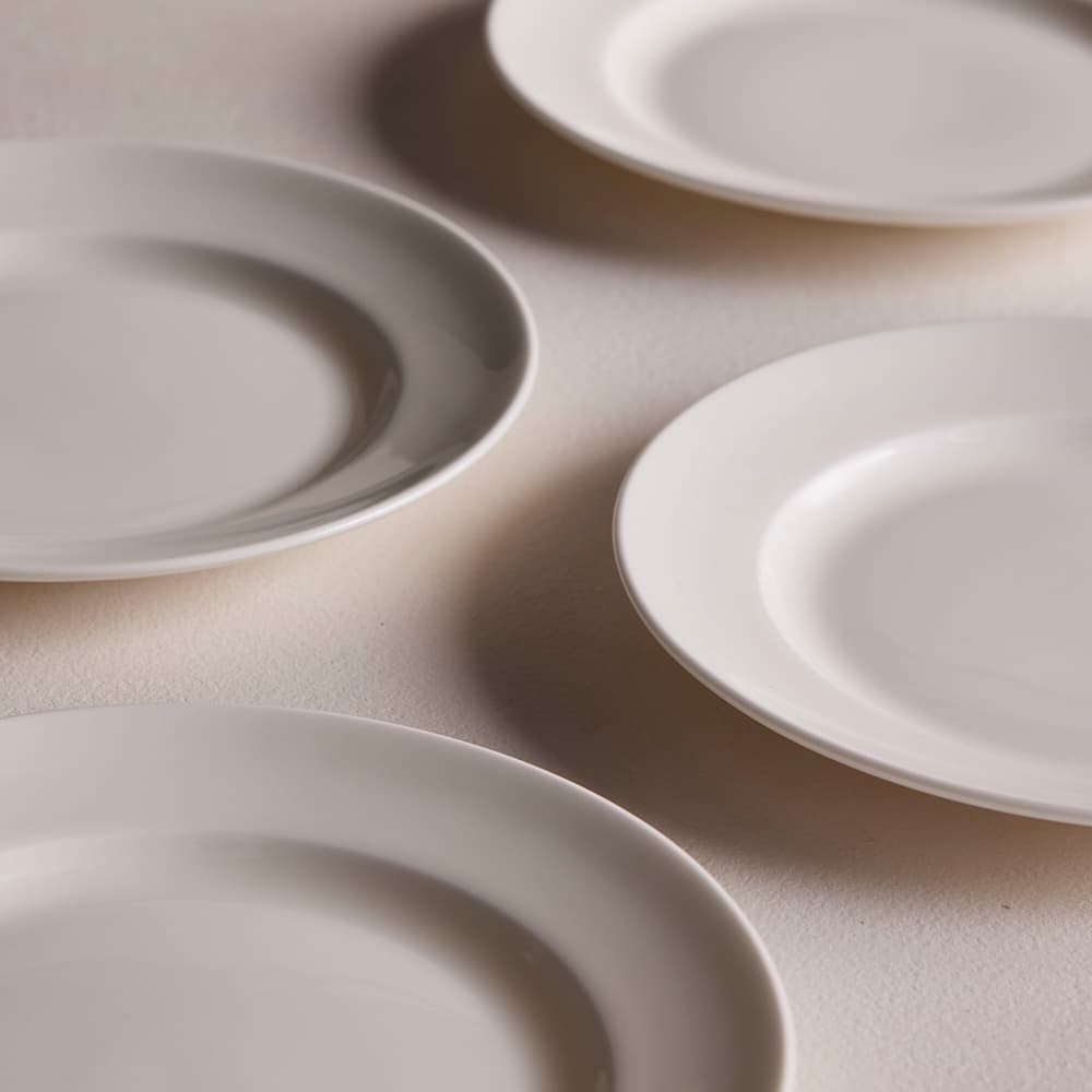 House Bread Plate - Bone China - White - Set of four - Images - Image 3