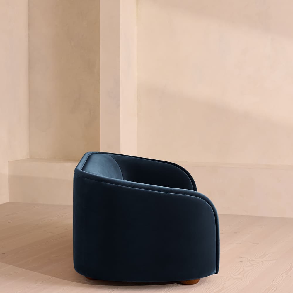 Conall Three Seater Sofa - Velvet - Royal Blue - Images - Image 3