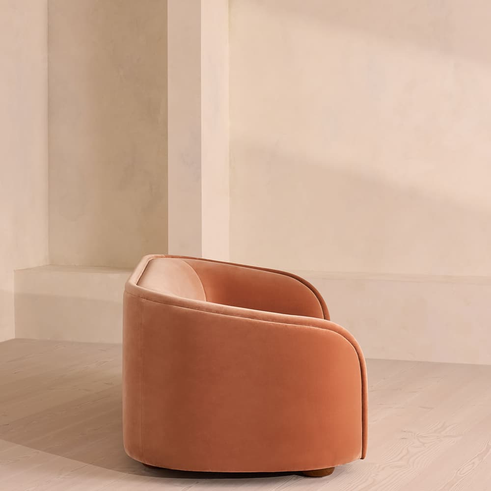 Conall Three Seater Sofa - Velvet - Antique Rose - Images - Image 3
