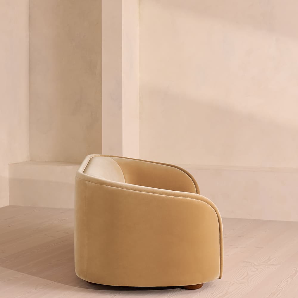 Conall Three Seater Sofa - Velvet - Camel - US - Images - Image 3