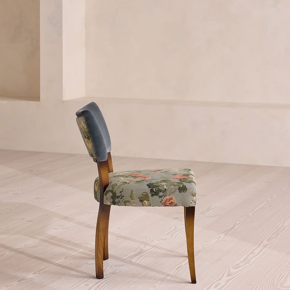 Pair of Molina Dining Chairs - Skylar Print - Velvet Grey Blue - UK - Images - Image 3