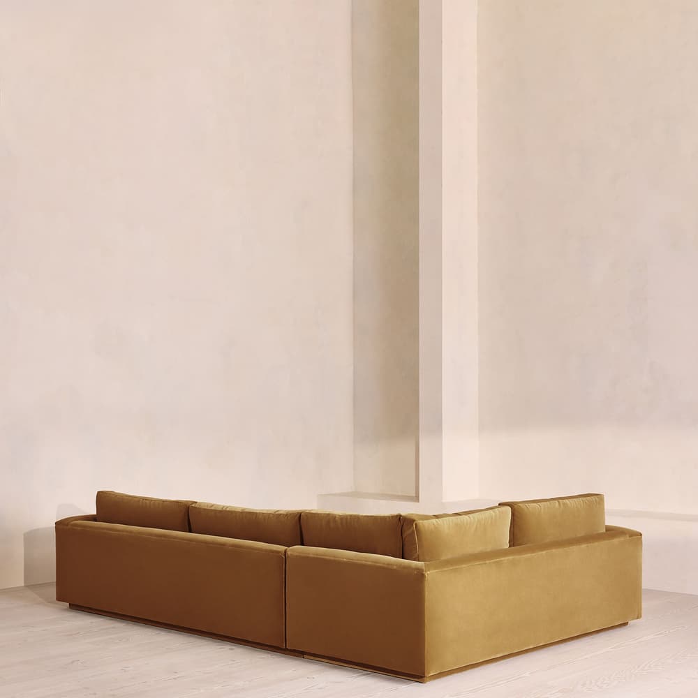Mossley Left L-Shape Sofa - Velvet - Mustard - UK - Images - Image 3