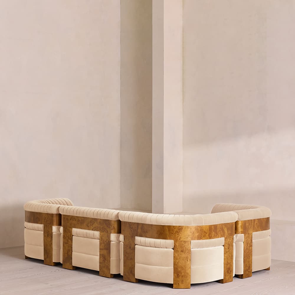 Caleb Modular L-Shape Sofa - Velvet - Porcelain - Dark Burl - UK - Images - Image 3