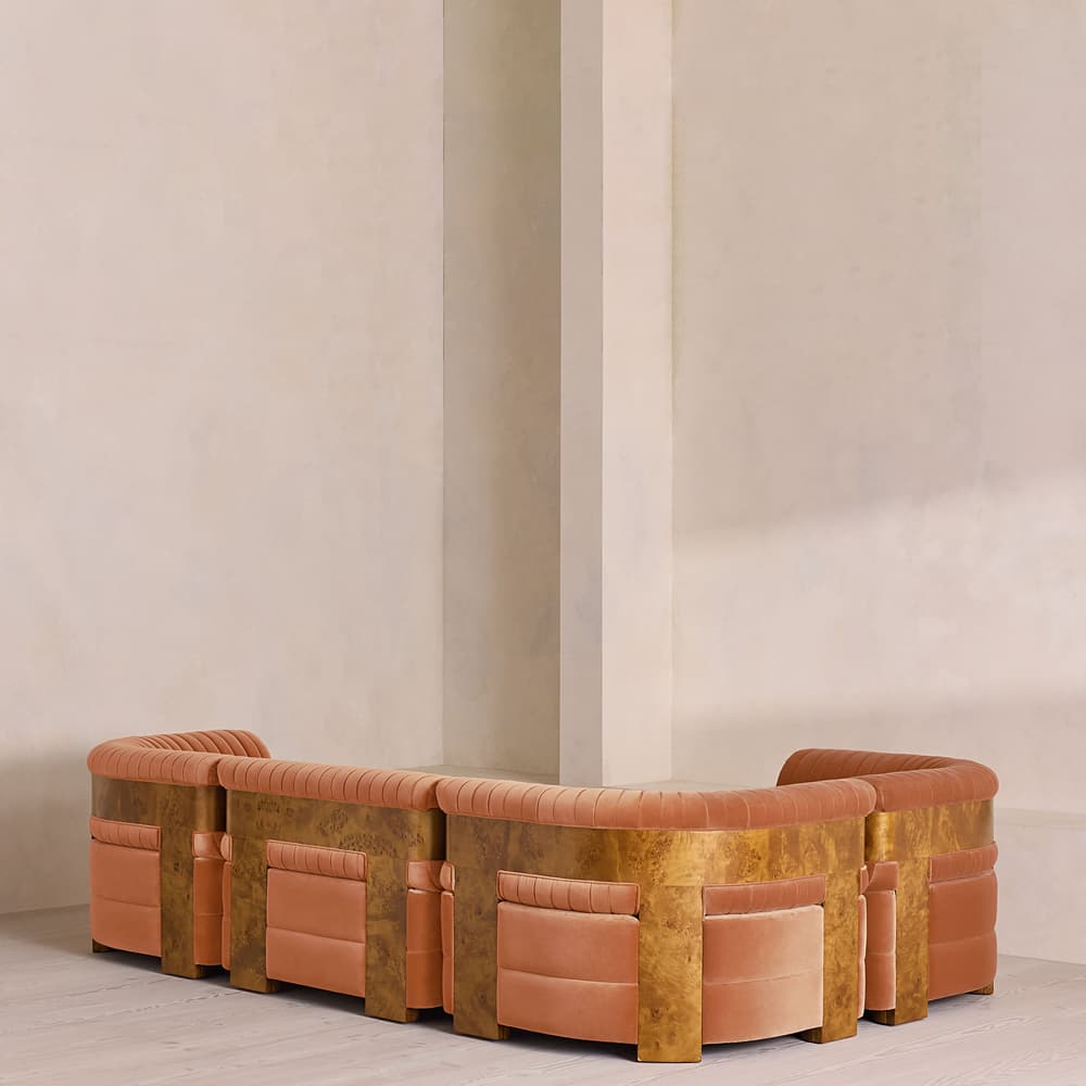 Caleb Modular L-Shape Sofa - Velvet - Antique Rose - Dark Burl - UK - Images - Image 3