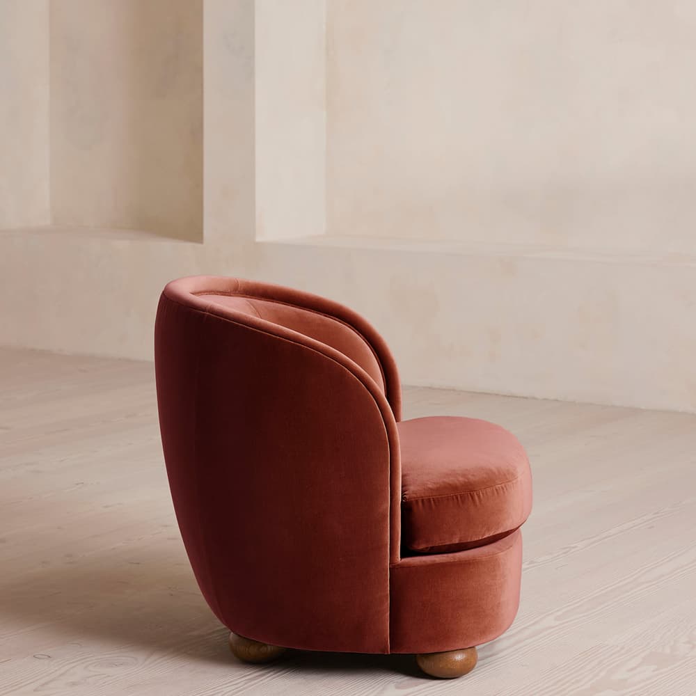 Blair Tub Armchair - Velvet - Rust - US - Images - Image 3