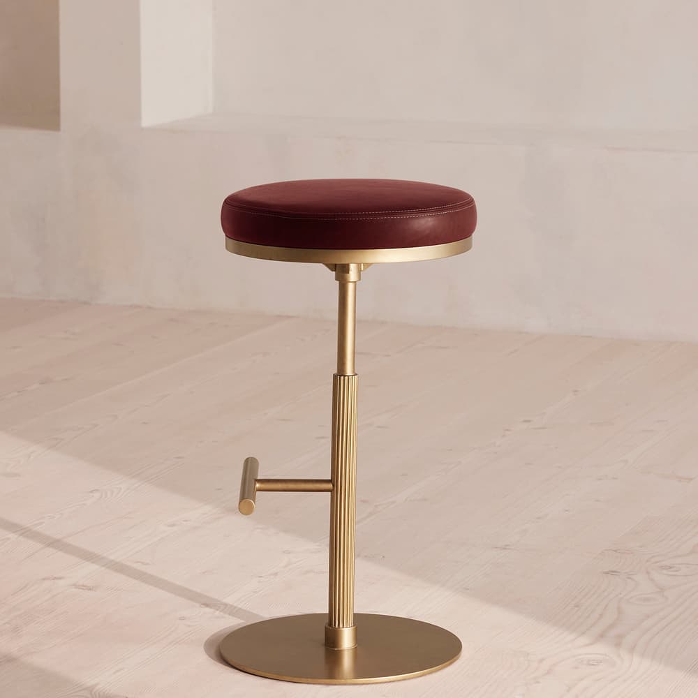 Wardell Counter Stool - Leather - Sangria - Images - Image 3