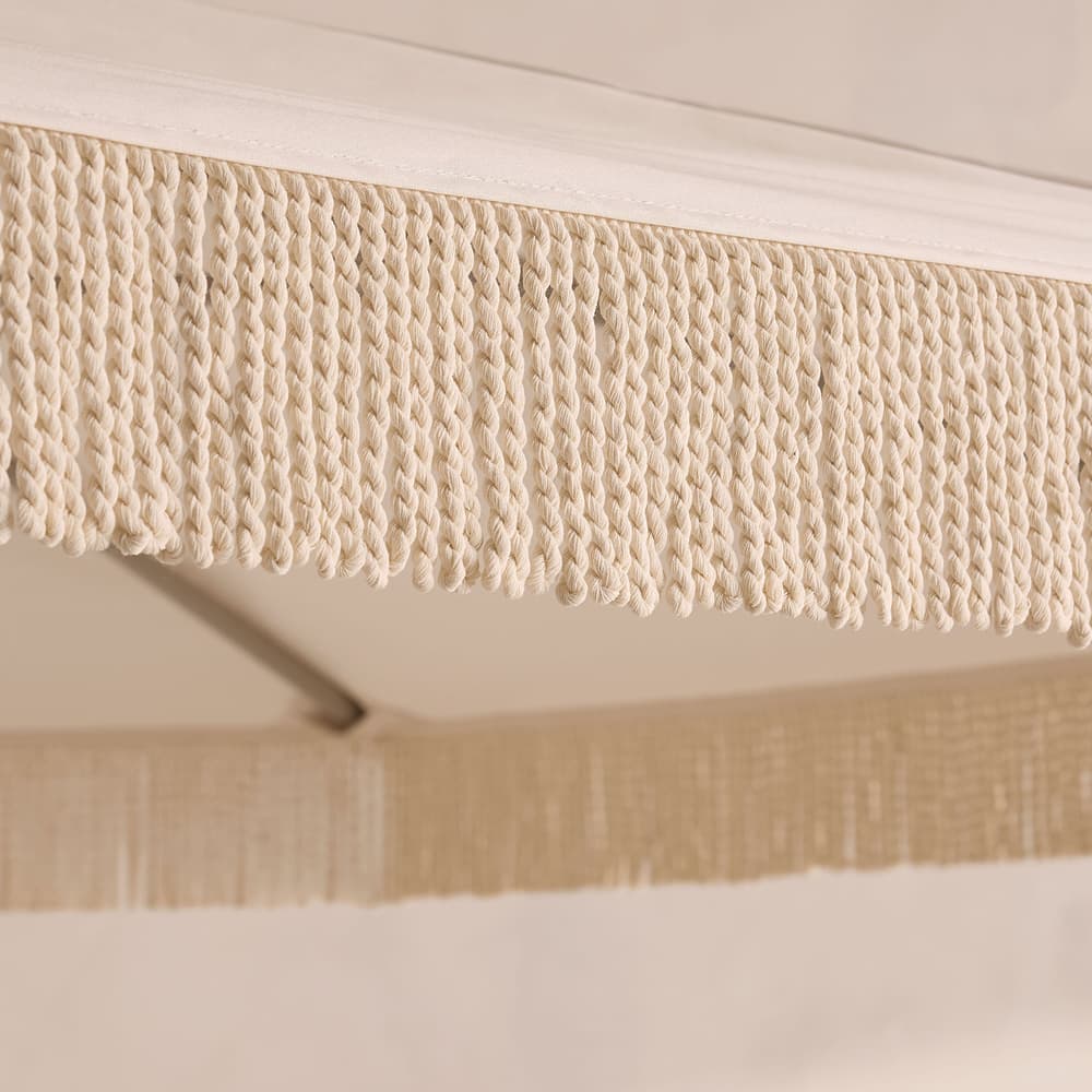 Tuuci Outdoor Octagonal Parasol - Fringed - Cream - Images - Image 3