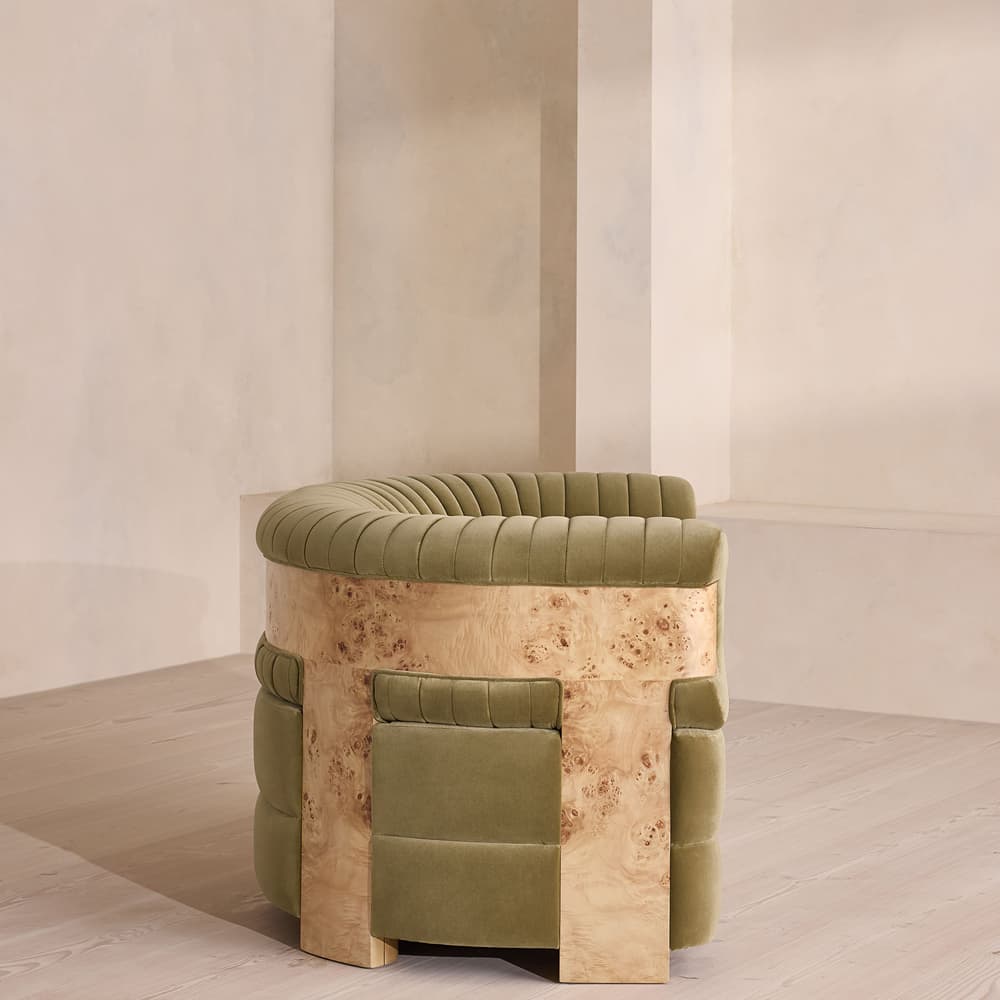Caleb Armchair - Blonde Burl - Velvet - Lichen - US - Images - Image 3