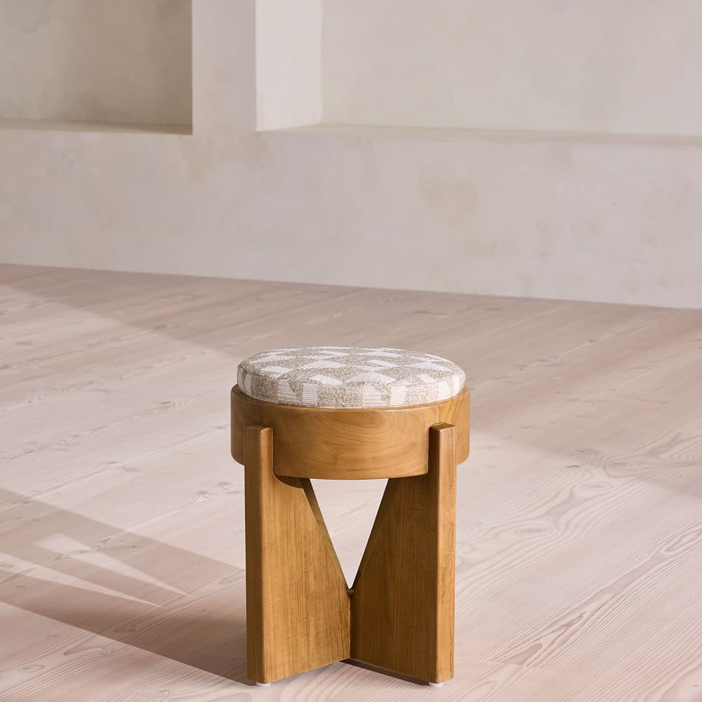 Tyros Outdoor Footstool - Geometric - Natural - UK - Listing - Image 3