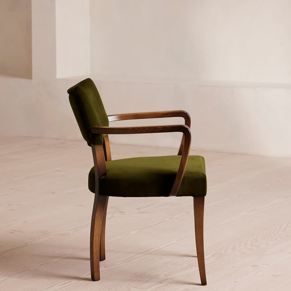 Molina Dining Armchair - Velvet - Olive  - UK - Images - Image 3