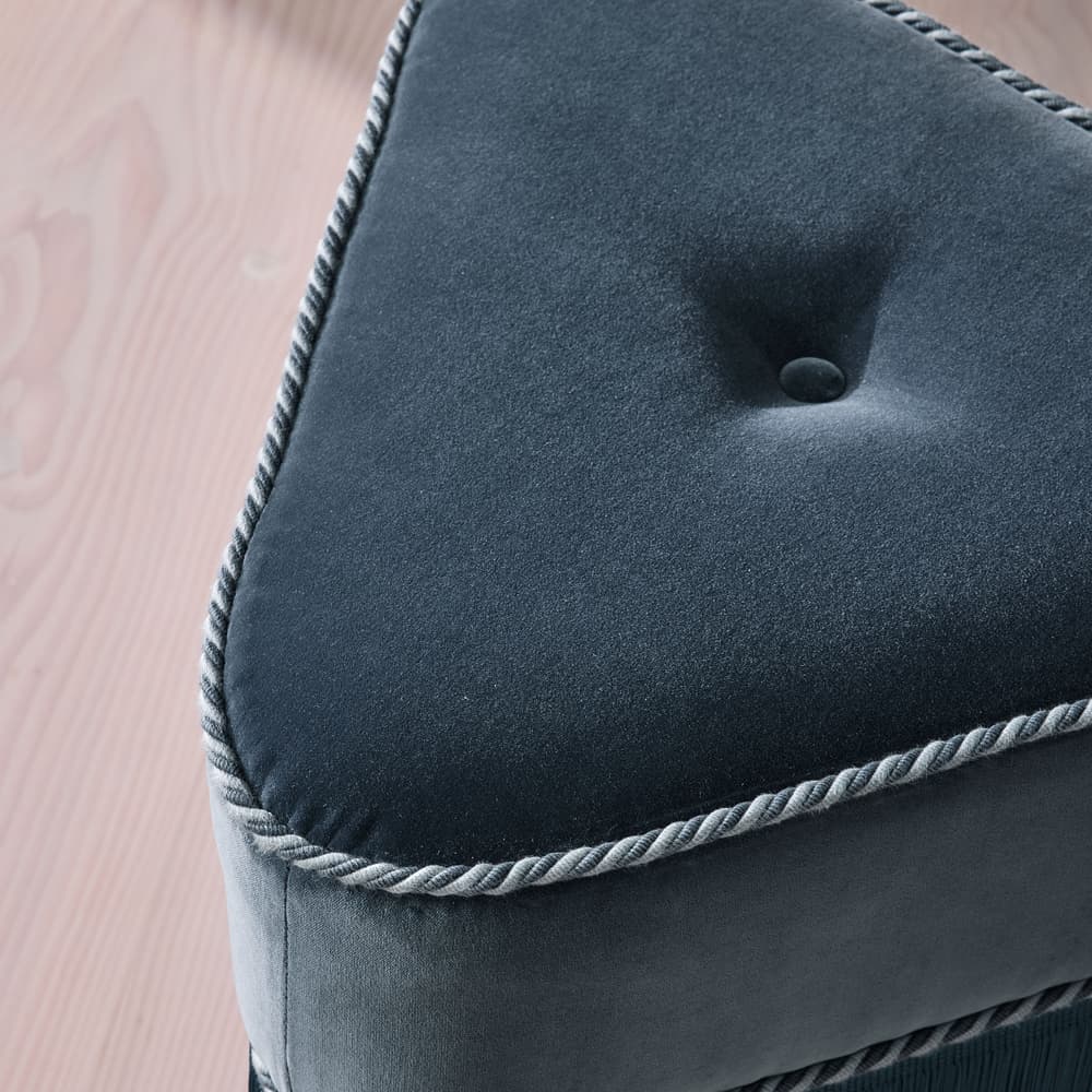 Marta Footstool - Velvet - Grey Blue - US - Images - Image 3