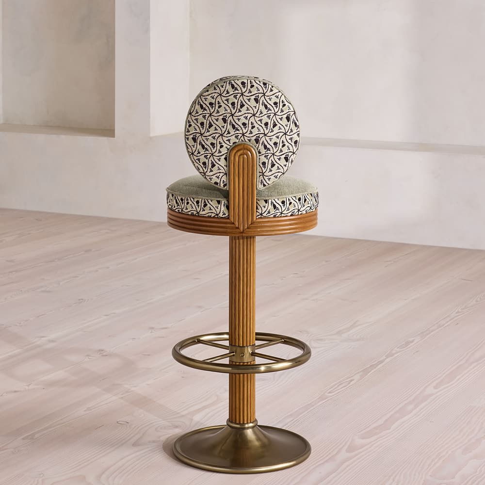 Alma Barstool - Murphy Jacquard & Sage Linen Chenille - UK - Images - Image 3