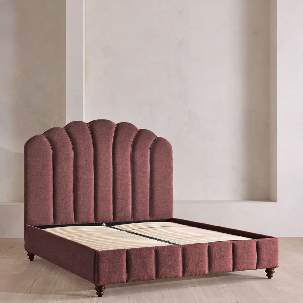 Manette Bed - King - Linen Chenille - Bordeaux - UK - Images - Image 3