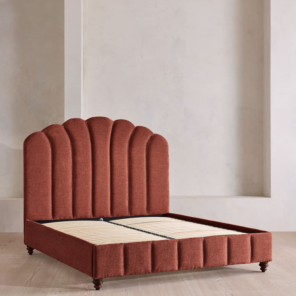 Manette Bed - King - Linen Chenille - Rust - UK - Images - Image 3