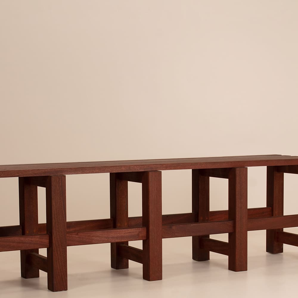 Vintage Mid Century Wooden Bench - Belgium - Images - Image 3