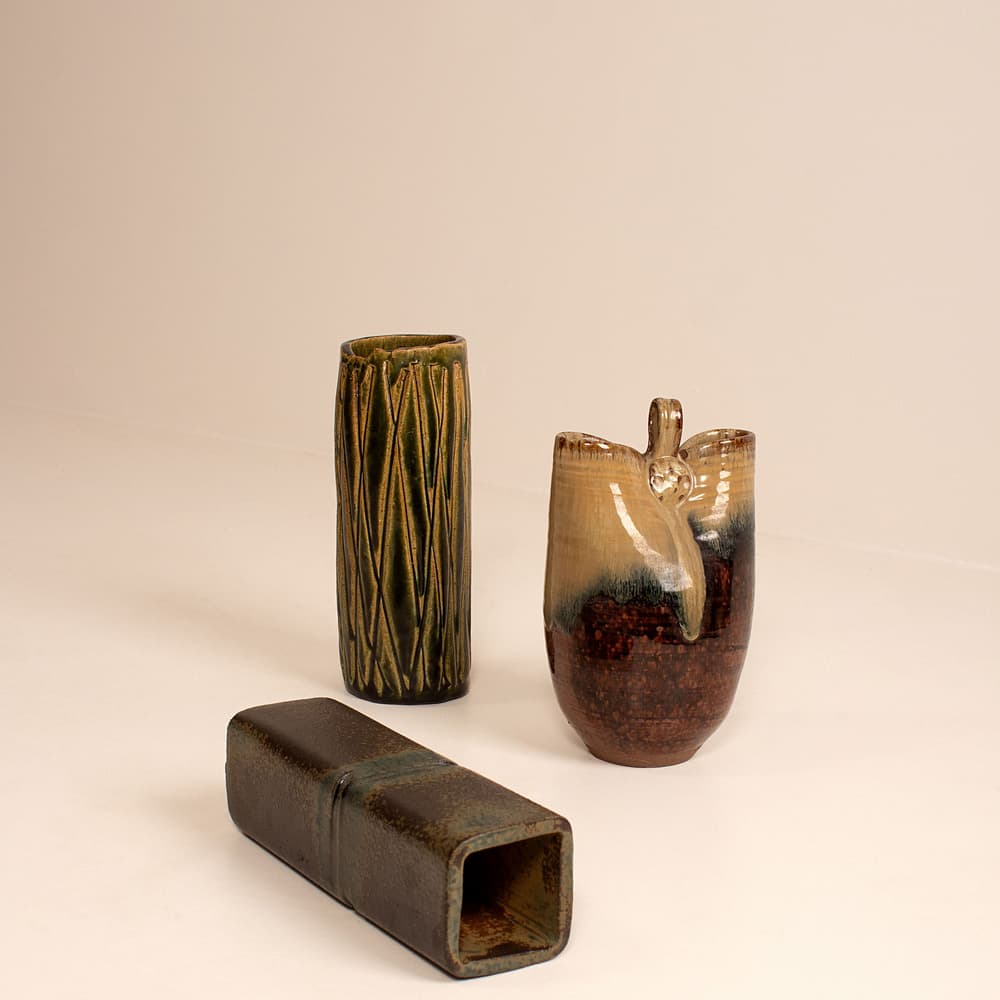 Vintage Glazed Vessels - Set of Three - Images - Image 3