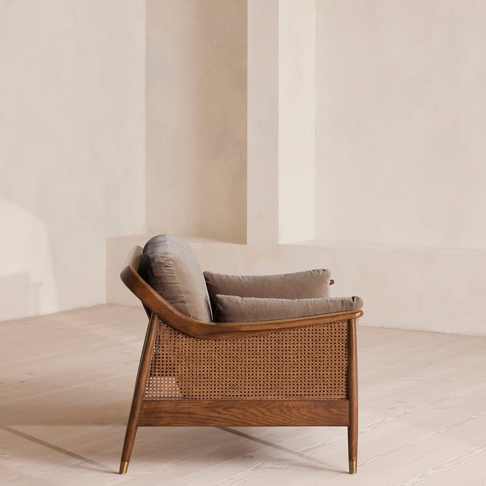 Atlanta Loveseat - Velvet - Taupe - Images - Image 3
