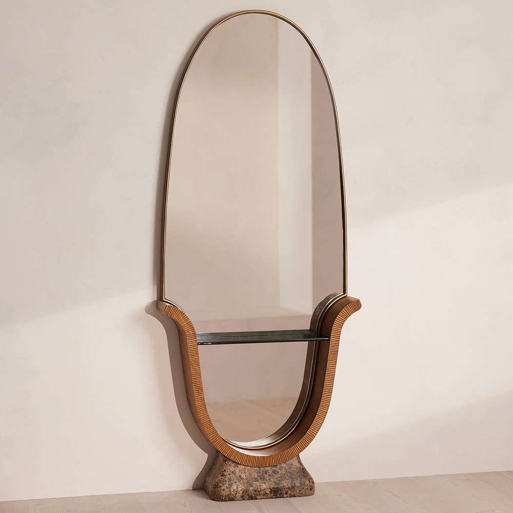 Brodie Floor Mirror - Oak & Marble - Images - Image 3