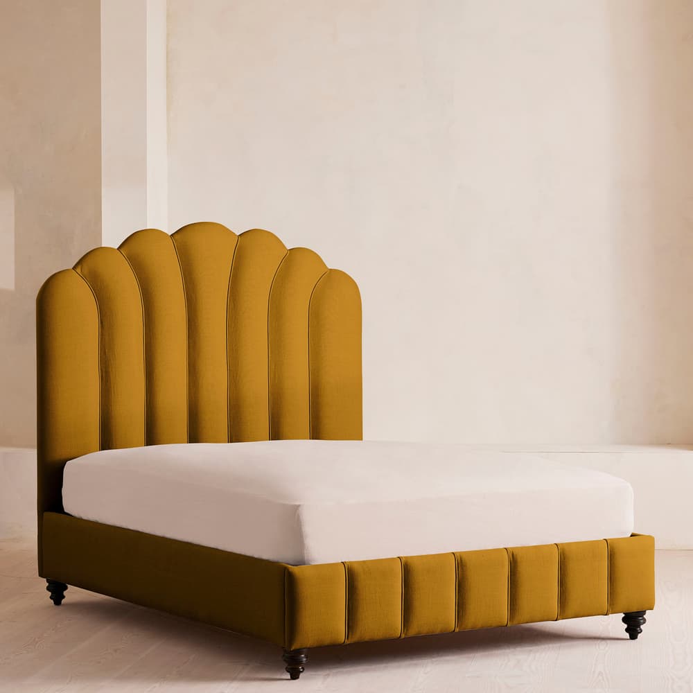 Manette Bed - King - Linen - Turmeric - UK - Listing - Image 3