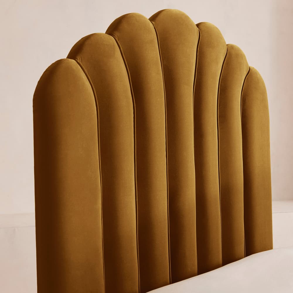 Manette Bed - King - Velvet - Mustard - Images - Image 3