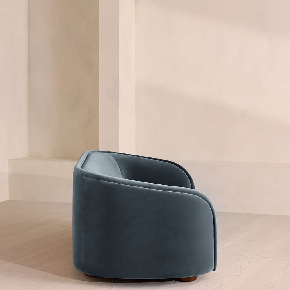 Conall Three Seater Sofa - Velvet - Grey Blue - Images - Image 3