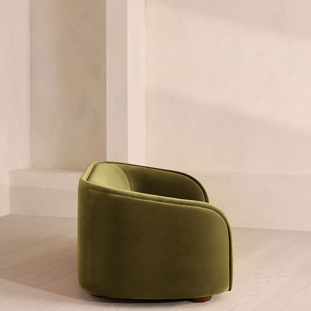 Conall Three Seater Sofa - Velvet - Olive - Images - Image 3