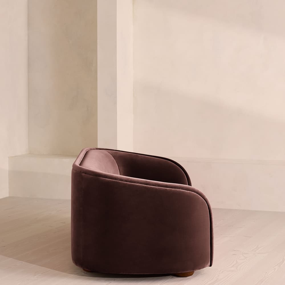 Conall Three Seater Sofa - Velvet - Aubergine - UK - Images - Image 3